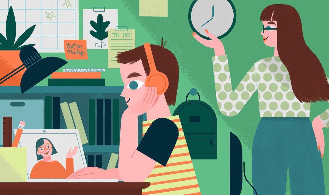 heflinreps's tweet photo. Loris Lora's editorial illustration for @BrainandLifeMa 'How to Help Your Child Succeed with Remote Learning'. #pandemic #covidlearning #covideducation #editorialillustration #digitalillustration #remotelearning #education #illustration #editorial #lorislora https://t.co/9vhO8E5ZB5
