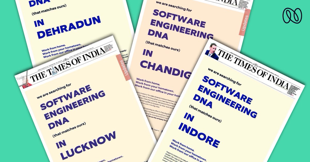 Nagarro's tweet photo. Is coding in your DNA? Then we are a perfect match! 💚 Meet us soon in our new offices in Indore, Lucknow, Chandigarh &amp; Dehradun. Or in many other #Nagarro-places across the globe! Work from anywhere, apply now and be part of our family! https://t.co/q6WNnl20HZ #FutureOfNagarro https://t.co/fskqmdIBYU