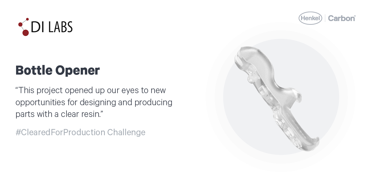Carbon's tweet photo. #ClearedForProduction DI Labs (@dilabsinc) Edition
Part: Bottle Opener
Features: Customizable product features for consumer market.
Benefits: Impact resistant! Great for a variety of clear applications.
Learn about @Henkel's LOCTITE® IND405 Clear: https://t.co/ftFXyWPKGD https://t.co/KhPzM7u8YB