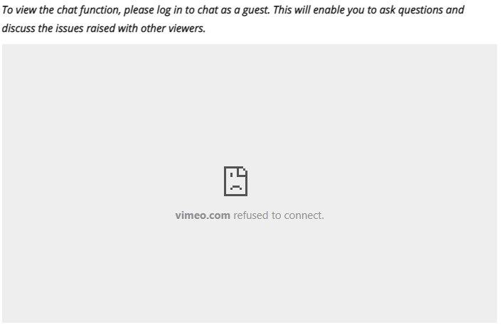 Hi <a href="/Vimeo/">Vimeo</a>, when our viewers click on the Cookie Policy link in a Chat embed on our website they get this error message. Opening the link in a new tab works fine. Is there a fix for this? Thanks