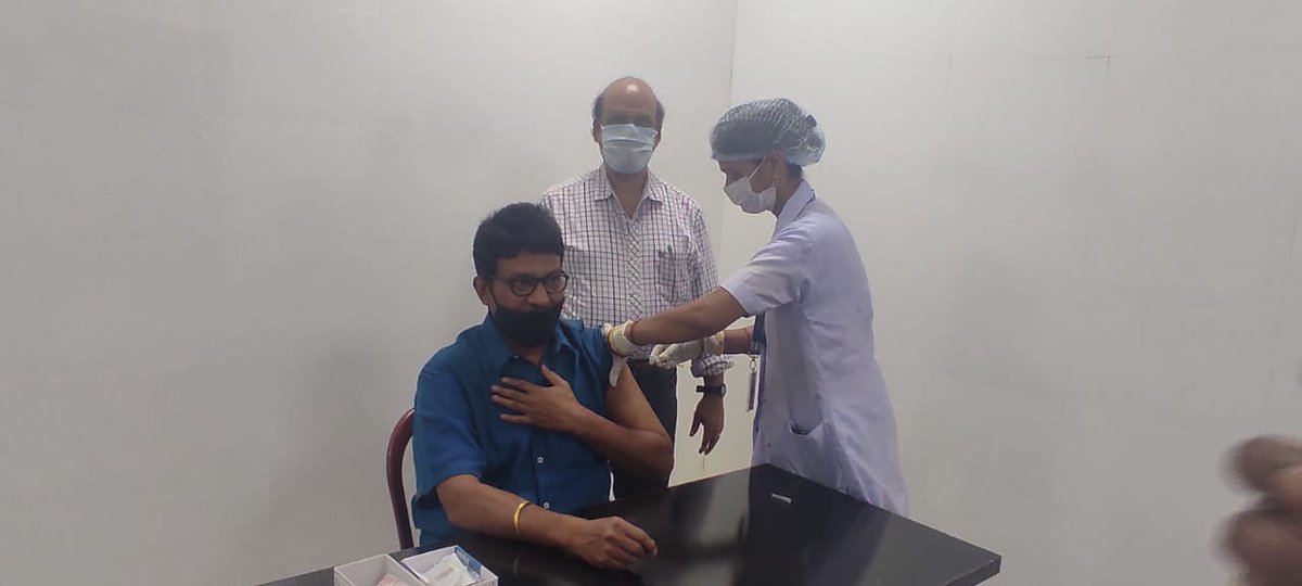 The Hon'ble Chairperson of Odisha State Food Commission Shri P.K. Merkap took COVAXIN today at Capital Hospital, BBSR. @pkmerkap @CMO_Odisha @HFWOdisha @SecyChief @Food_Odisha