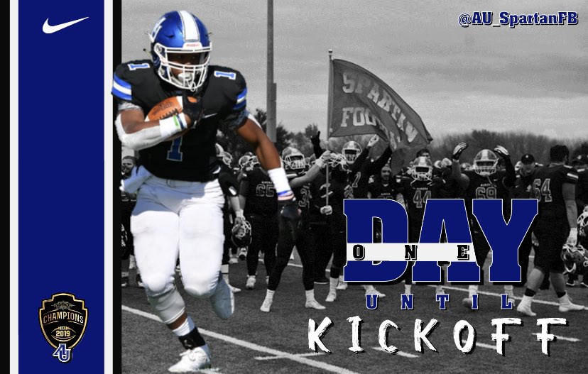 The wait is almost over! We are only one day away from Aurora University Spartan Football! #WeAreOneAU