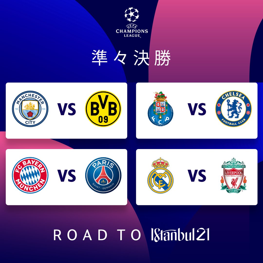 Uefaチャンピオンズリーグ S Tweet 対戦カードが決定 決勝に進むのはどの2チームだと思う Ucldraw Ucl Trendsmap