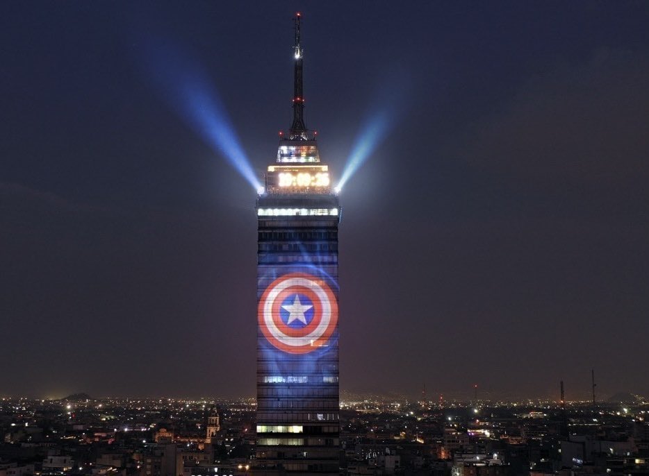 laurarowleyx's tweet photo. Disney+ have marked the arrival of #FalconAndWinterSoldier by projecting Captain America’s shield on landmarks around the world 👏 After WandaVision ended this is just the Marvel fix I need! https://t.co/SAyqlsVuxR