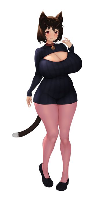 「魔女と猫の隠れ里」キャラ紹介第二弾デス!
「クロ」
シロの同居人のお姉さんデス!
迷い込んだ主人公に興味津々で、シロよりもエッチの知識が豊富なお姉さんデス!!

予告ページ公開中デース!
https://t.co/DZk8bYpqmU 