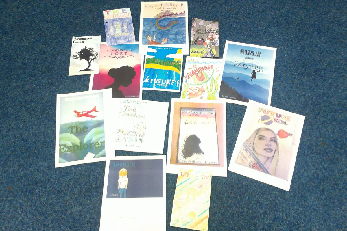valleygardensnt's tweet photo. Shortlisting book covers for World Book Day...what a difficult choice to make! #vgmsdt #vgmsenglish #vgmsreading https://t.co/j6crPXOqE8