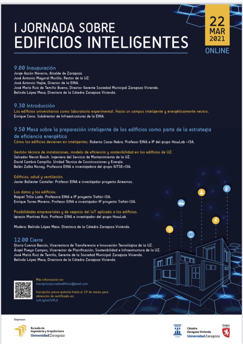 jmrdtb's tweet photo. Os invitamos a esta interesante jornada de la @czvivienda que podréis seguir a través del canal YouTube.
Tenemos mucho talento en nuestra @EINAunizar @unizar .
Alineemos estrategias de investigación con estrategias empresariales, base de la colaboración público-privada. https://t.co/dHyzISjcPQ