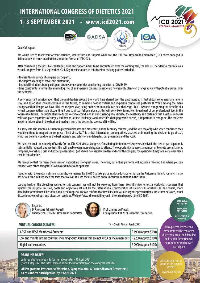 📌 IMPORTANT ANNOUNCEMENT 

🌐🖱 ICD 2021 is Going Virtual 🖱🌐
 
After considering the possible challenges, risks &amp; opportunities to be encountered over the coming year, the organising committee has decided to continue as a virtual congress
 
1 - 3 September 2021

#icd2021