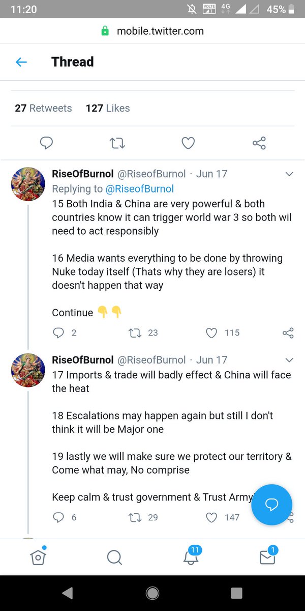 Later Chinese intruded our land & we hit them backPeople Predicted everything from war to peaceWe did it in style again!! True that & say Keep calm &  #TrustBurnol