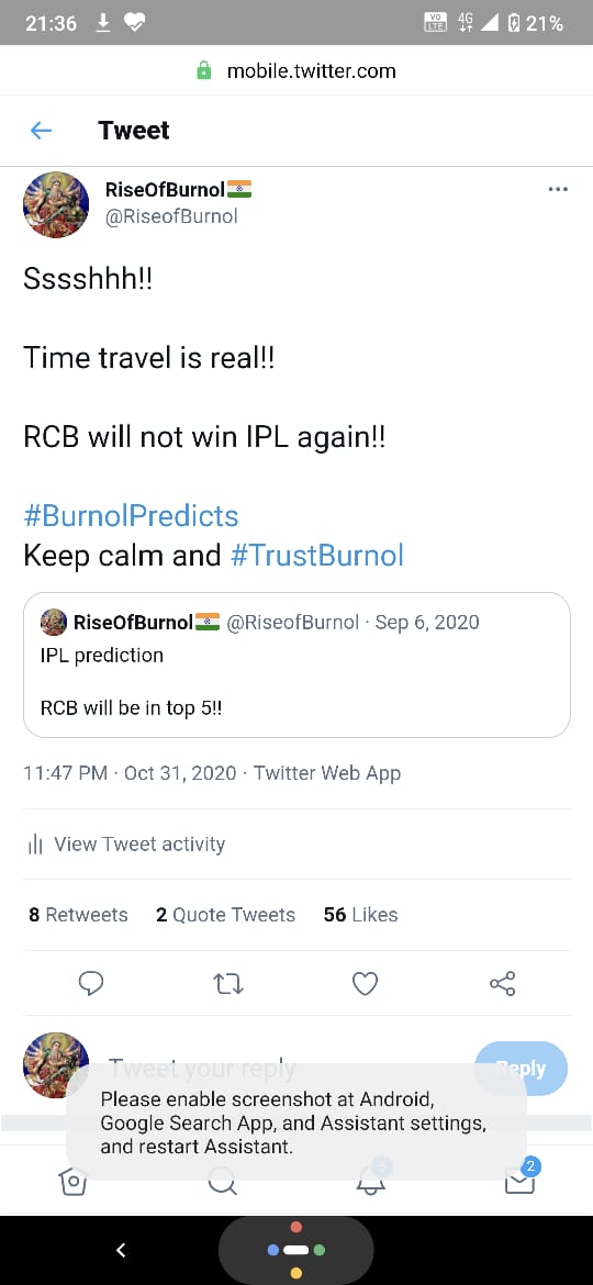 Let's come to sports nowAfter seeing performanceWho would've said that RCB will be in top 5 in 2020, well wait, I didI also said they will not winI also said This much & it all happened