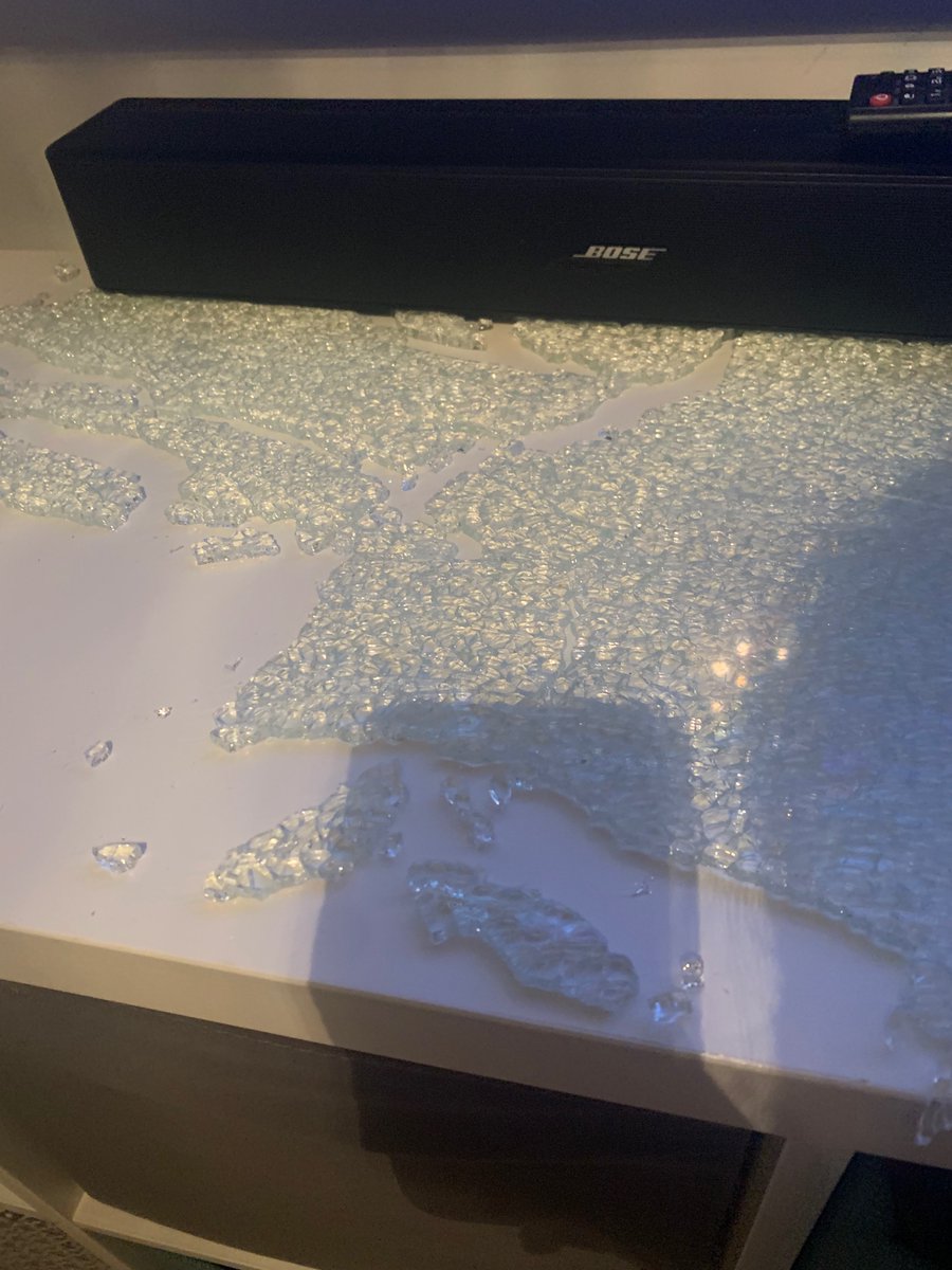 bronwyn_rachel's tweet photo. My Kallax glass unit top literally exploded in front of my eyes last night. Fortunately my 2 year old had just gone to bed. We were lucky but what about everyone else with this product? @IKEAUKSupport your comments about these serious safety concerns would be appreciated 😡 https://t.co/sEsdBbDgip