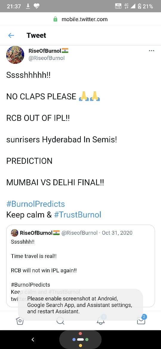 Let's come to sports nowAfter seeing performanceWho would've said that RCB will be in top 5 in 2020, well wait, I didI also said they will not winI also said This much & it all happened