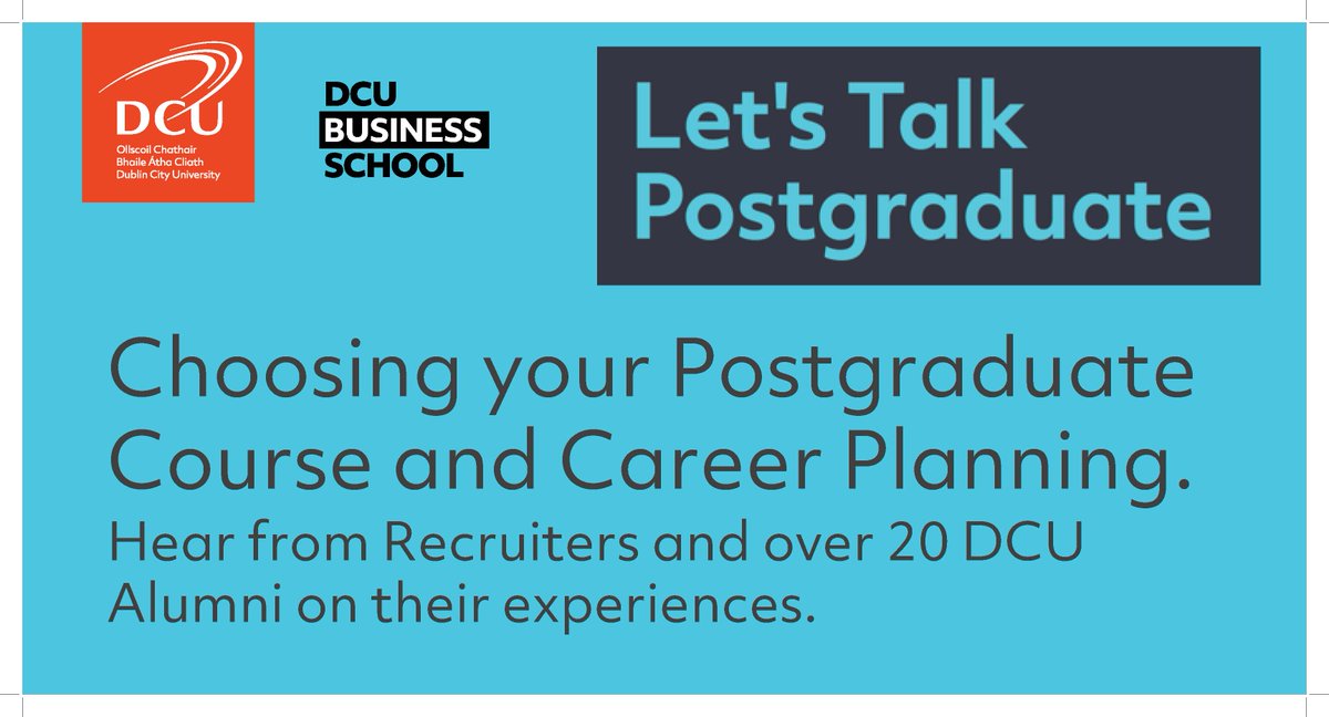 The countdown is on for this event tomorrow!  We're excited to have so many Alumni joining us &amp; can't wait to hear their stories! Delighted too to have recruiters from <a href="/EY_Ireland/">EY Ireland</a> &amp; <a href="/HubSpot/">HubSpot</a>. It's shaping up to be a great event &amp; it kicks off at 9.30am.
business.dcu.ie/lets-talk-post…
