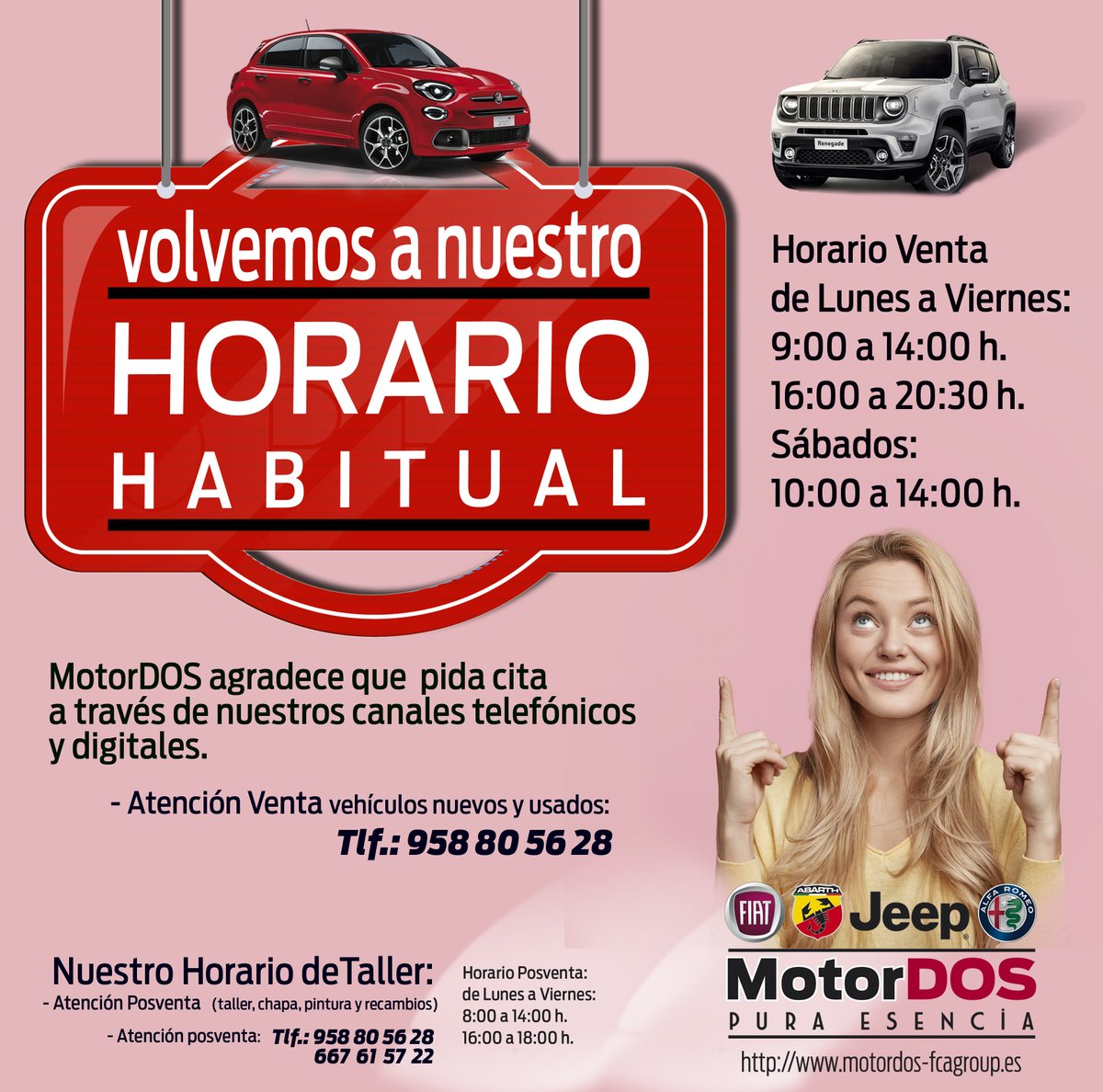 🎉𝑨𝒍 𝒇𝒊𝒏 𝒗𝒐𝒍𝒗𝒆𝒎𝒐𝒔 𝒂 𝒏𝒖𝒆𝒔𝒕𝒓𝒐 𝒉𝒐𝒓𝒂𝒓𝒊𝒐 𝒉𝒂𝒃𝒊𝒕𝒖𝒂𝒍🎊
Desde hoy podéis venir a nuestra exposición hasta las 20:30h de la tarde. 
¡Os estamos esperando! 
📍Motordos, Avenida Andalucía, 112, Granada