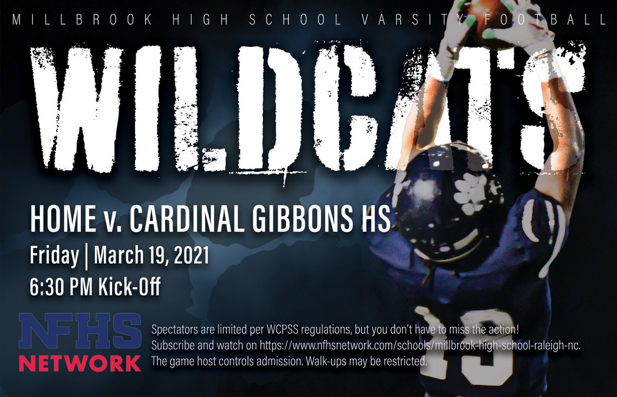 MHSCatsFootball's tweet photo. Game. Day. Sold out!!! Watch on @myrdc or the NFHS Network if you don’t have a ticket. #ForTheBrook #PrideWorkWin https://t.co/bxy88EEKyo
