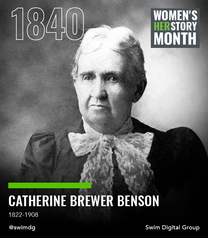 SwimDG's tweet photo. Today we shine a spotlight on Catherine Brewer Benson, one of the earliest known women to earn a full bachelor’s degree from college! #WomensHistoryMonth https://t.co/zuMeHcE3tm