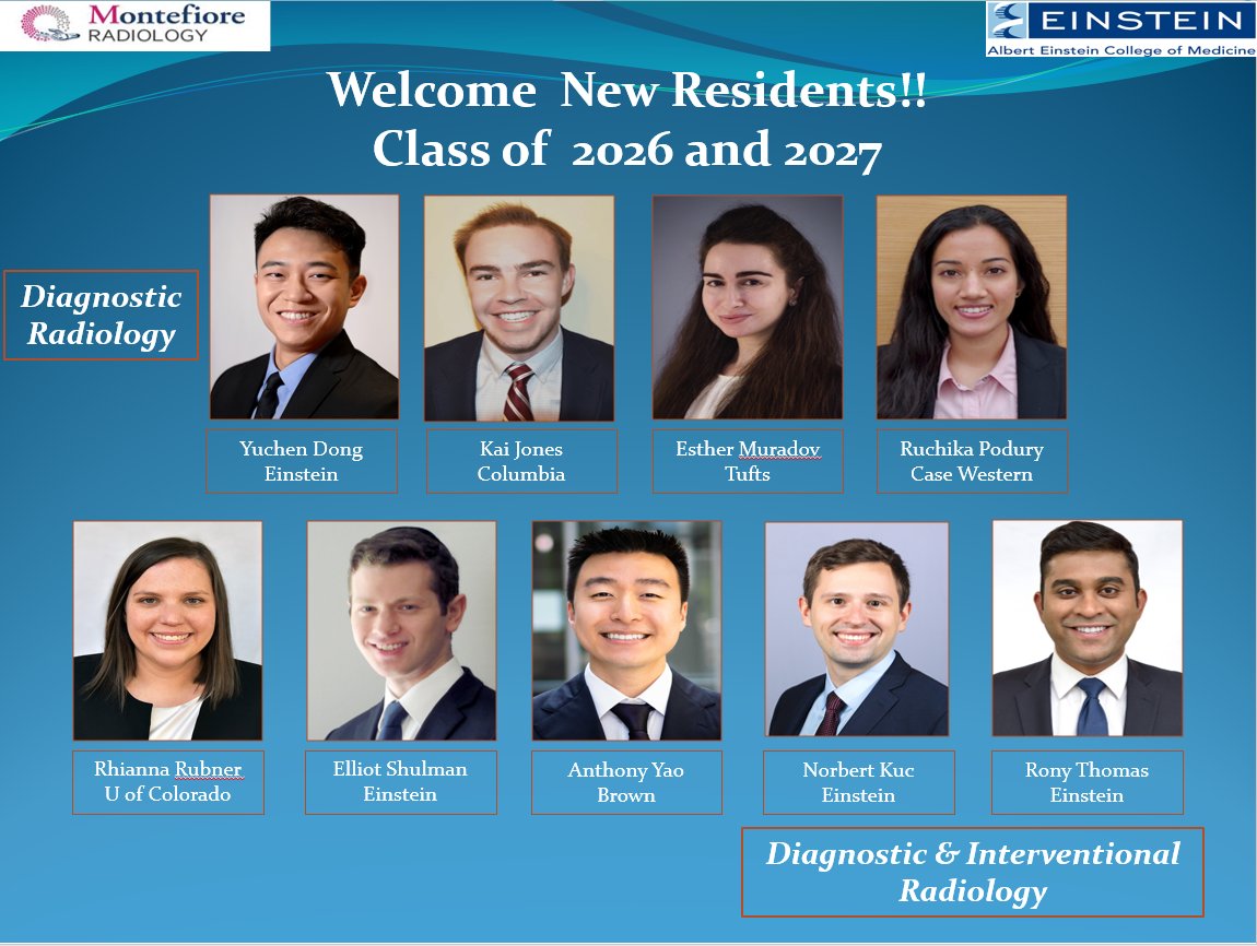 Congratulations to our newly #Matched radiology resident class! Welcome to @MontefioreRAD @MontefioreNYC