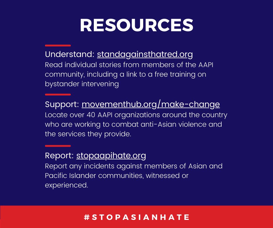 We are deeply saddened &amp; outraged by the recent shootings in Atlanta and the growing anti-Asian violence in the US. We stand in solidarity with our Asian American &amp; Pacific Islander communities &amp; strongly denounce white supremacy and all forms of hate &amp; intolerance. #stopAAPIhate