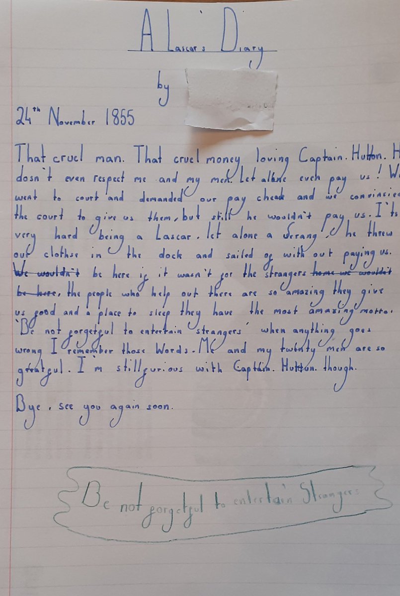 GreatCrosby's tweet image. Year 5 have been learning about equality and representation in the census. They wrote some great diaries after watching @DavidOlusoga video lesson. 
'Be not forgetful to entertain strangers' @Census2021 #LetsCount #Census2021