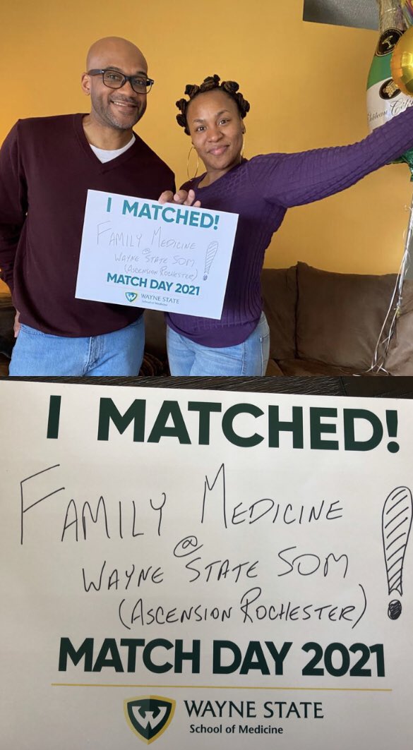 I don’t know which of us is happier, but we get to stay home! #match2021 #blackmatch2021 #BlackFamMedMatch #abfmp #aafp #FMRevolution #waynematch2021
