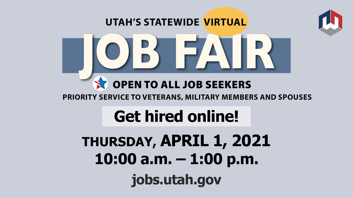 Many employers hire in the spring, because people generally graduate from high school or college. If you are looking for a new job sign up for our next #VirtualJobFair on April 1. Register today at jobs.utah.gov.  #Graduation #JobFair #NowHiring #JobSearch #UtahJobs