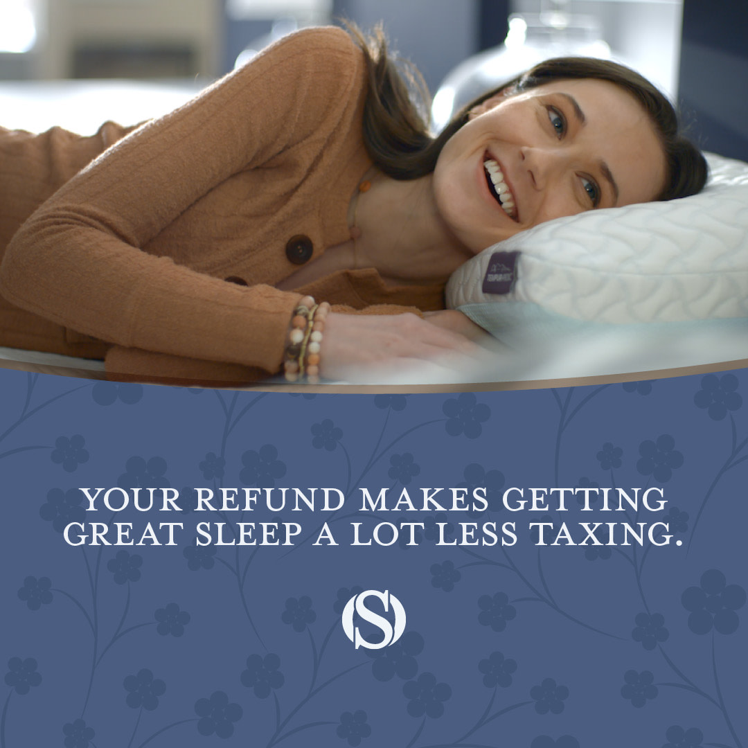 Invest your #TaxRefund in a great night’s sleep with the assurance of our Low Price Protection on America’s best mattress brands like #TempurPedic, #StearnsAndFoster, and #Sealy.

Low Price Protection. Get your best sleep at the best possible price. bit.ly/2Pqvx1x