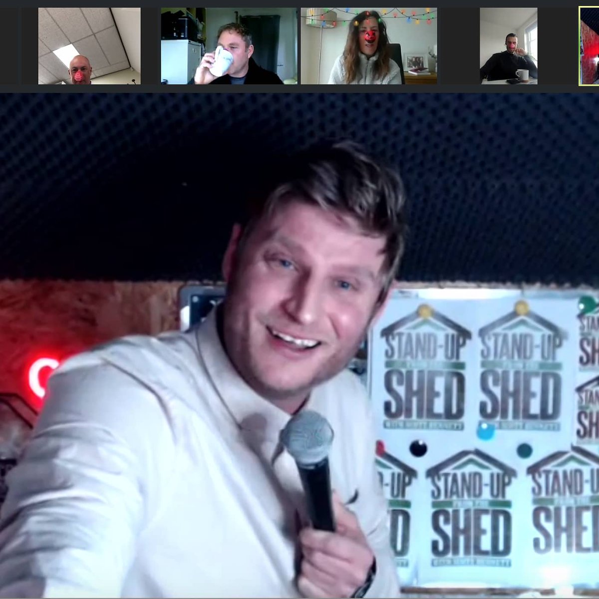 leonard_design's tweet image. For Red Nose Day we started by sharing funny jokes on our team WhatsApp! 

Followed by a team beer o'clock zoom where we were joined by the hilarious Scott Bennett - a stand up comedian who was recently voted 'Comedians Comedian for 2020' in the Comics Comic awards.