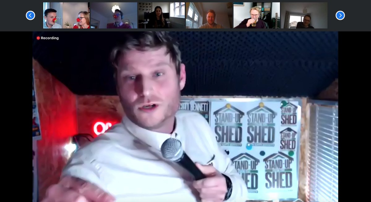 leonard_design's tweet image. For Red Nose Day we started by sharing funny jokes on our team WhatsApp! 

Followed by a team beer o'clock zoom where we were joined by the hilarious Scott Bennett - a stand up comedian who was recently voted 'Comedians Comedian for 2020' in the Comics Comic awards.