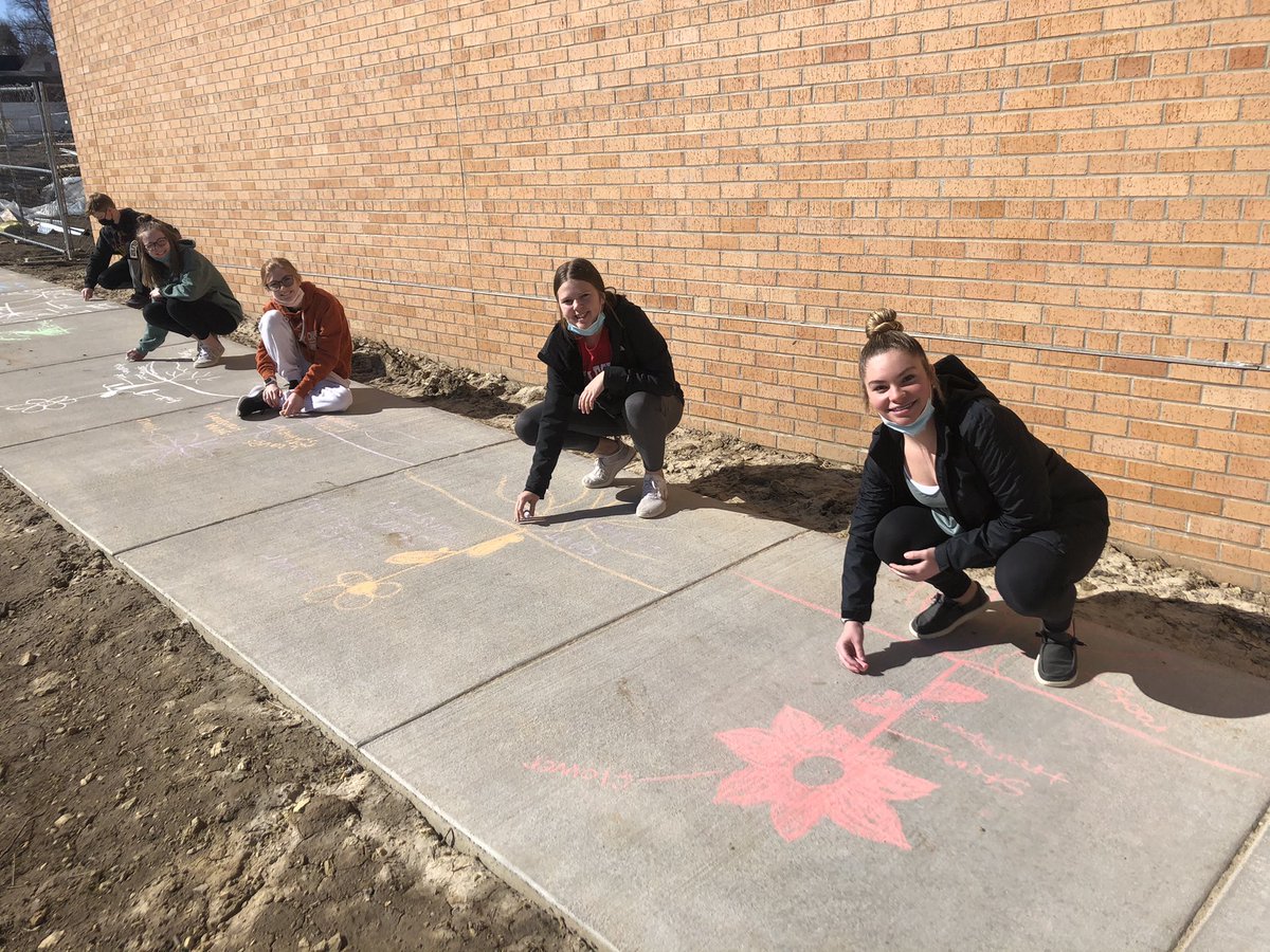 Beautiful day to bring middle schoolers outside to review plant parts and functions! #GoodhueSchool