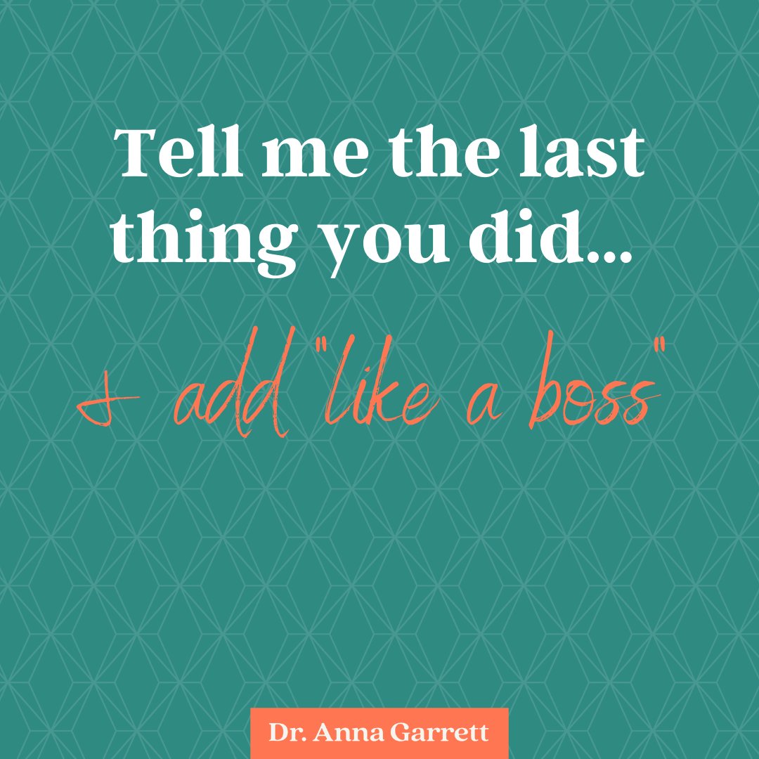 Let's have some fun today! 

Tell me the last thing you did and add "like a boss" to it in the comments below! ⬇️