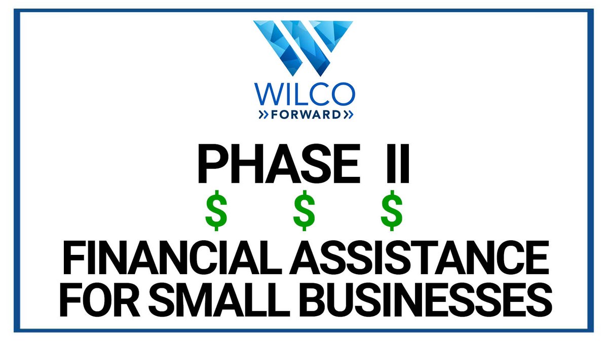 Do you own a small business in WilCo or know someone who does? Small business grants of up to $10,000 are being issued to eligible businesses including:
🔹Food services 
🔸Bars
🔹Hotels, motels/bed &amp; breakfast
All you have to do is APPLY at wilco.org/forward.