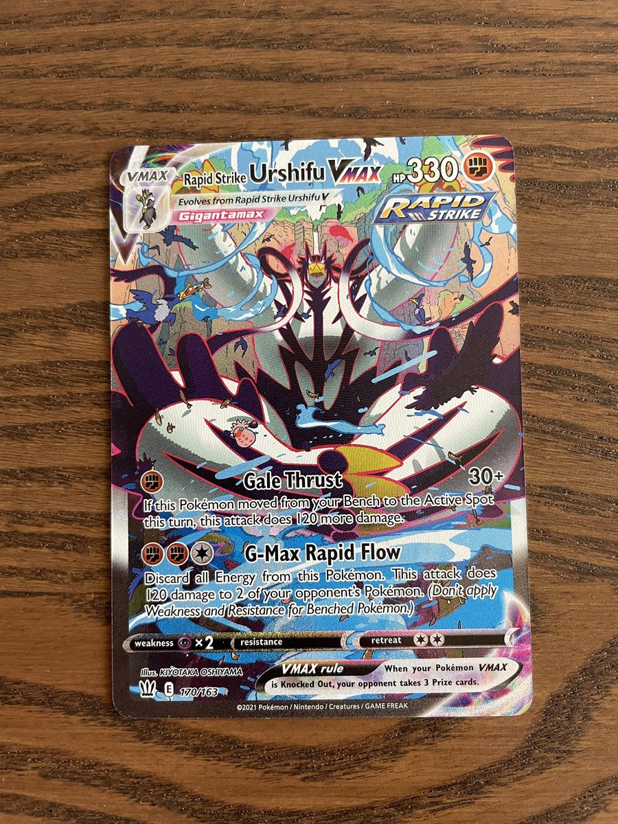 The Pokmon Card of the Day is the Rapid Strike Urshifu VMAX! The Pokmon Card of the Day is the Rapid Strike Urshifu VMAX!