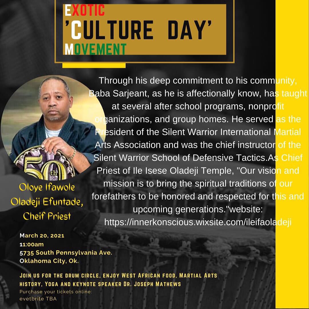 Innerkonscious's tweet image. Ile Isese Oladeji thank The Exotic Culture Movement for the opportunity to share the tradition of Ifá. 

Oloye Ifawole Oladeji Efuntade, Chief Priest - Ifá divination at their table. 
Readings 20-30  $20 donations 

Come experience the spiritual tradition of Ifá.