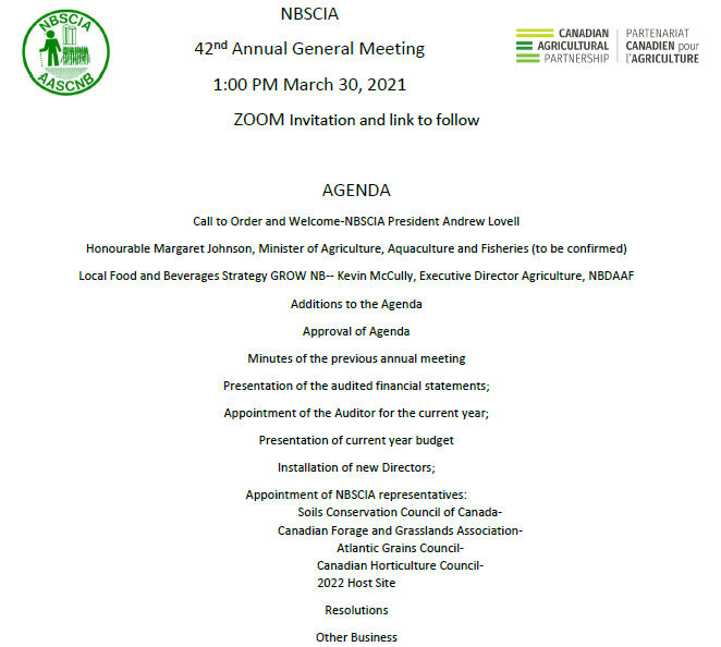 AGM Agenda!