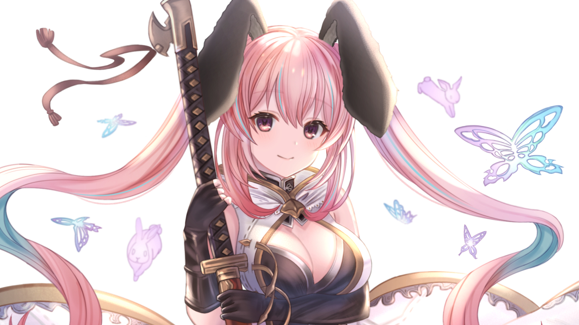 グラブル Vちゅーばーの兎月ティアちゃんのイラスト描かせていただきました W 毎日 もふりーぬのイラスト