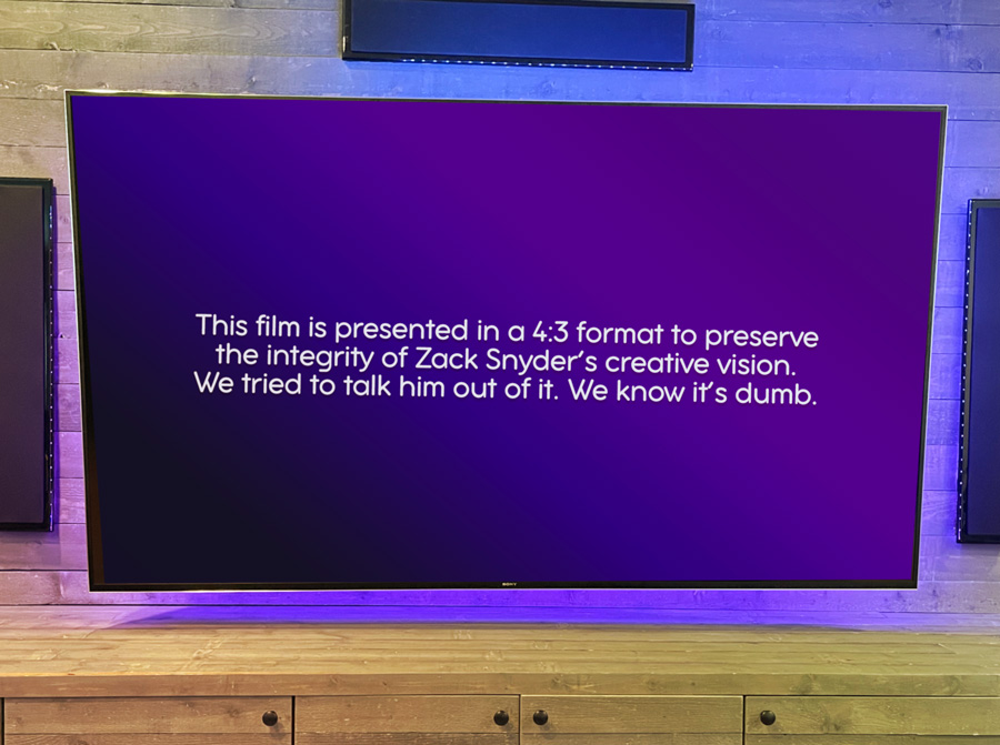 slopgremlin's tweet photo. Sat down to watch Justice League but now I'm uncomfortable. #SnyderCut https://t.co/bTFq76ExPL