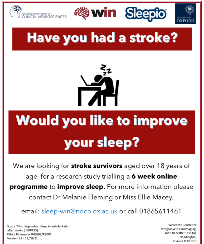 Mels_Science's tweet image. It&apos;s #WorldSleepDay and #BrainAwarenessWeek2021. If you are a #stroke survivor in the UK and have trouble with your sleep, we&apos;d love to hear from you: email sleep-win@ndcn.ox.ac.uk . @EllieMacey