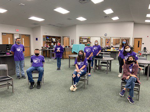 Good luck to Mrs. Kinney and our our Battle of the Books Students today!  They are socially distanced, masked up and ready to howl at the virtual Battle of the Books competition today!  🐺