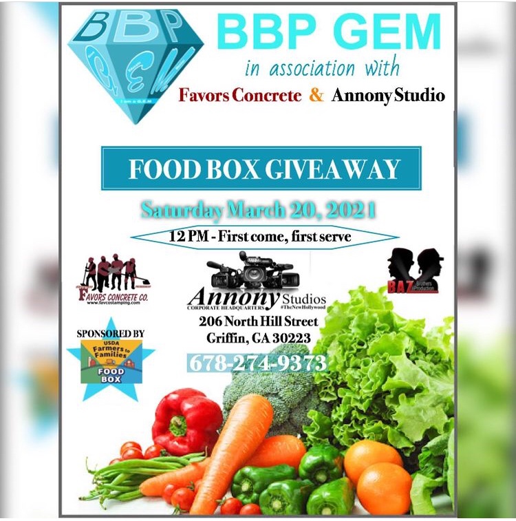 dimples295's tweet photo. @bbpgem in association with @favorsconcrete @bazbros and @annonystudios will be giving away free food boxes March 20th @noon.  206 N Hill St in the backlot. #freefood #usda #farmerstofamilies #foodbox #spaulding #henry #butts #clayton #give #educate #mentor #bbpgem https://t.co/4aUvEFPgdM