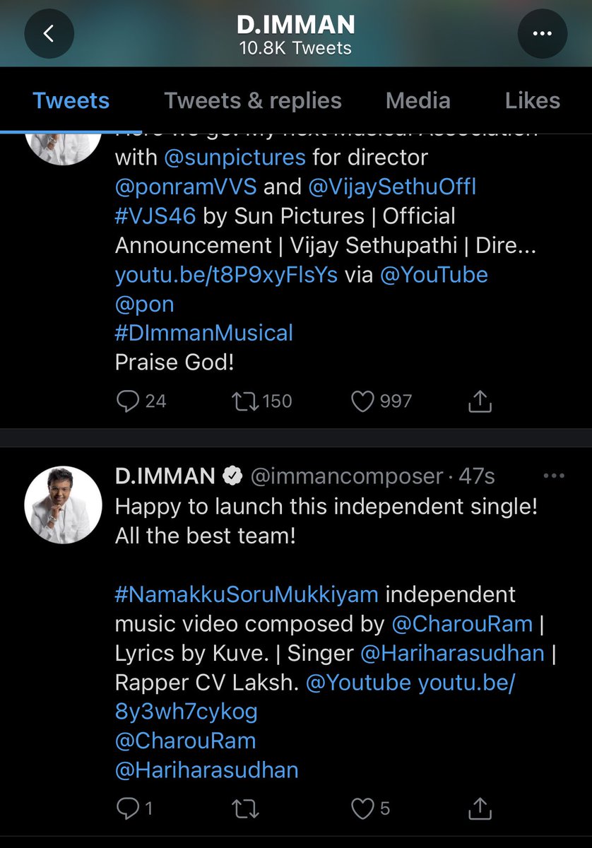 charouram's tweet photo. Thanks @immancomposer for launching our #NamakkuSoruMukkiyam . https://t.co/1xdw3Y3rHu