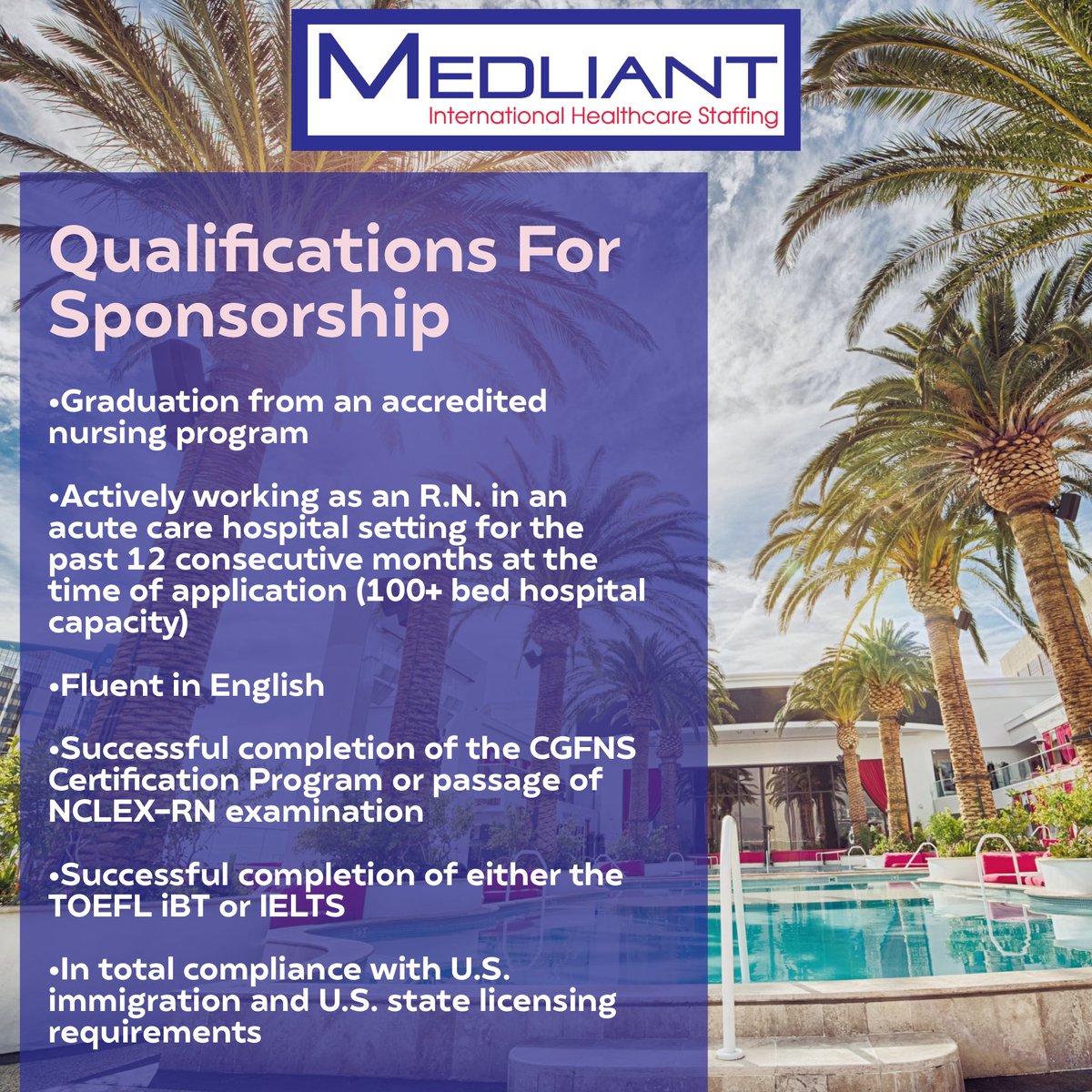Medliant's tweet photo. What are the qualifications to become a Medliant US Registered Nurse? 🩺🇺🇸

#RegisteredNurse #nursing #usaRN https://t.co/0MbKCkZ735