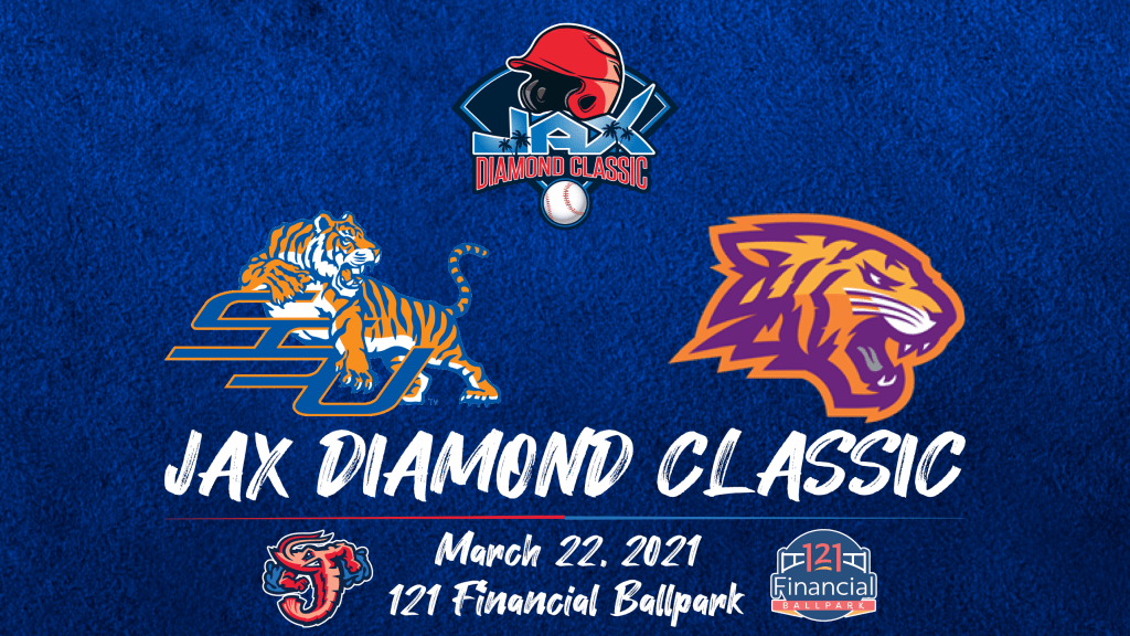 JaxShrimp's tweet photo. COLLEGE BASEBALL IS COMING TO 
@121Financial
 BALLPARK TOMORROW!

The JAX Diamond Classic pits 
@SavStateTigers
 vs 
@EWCAthletics

Get your tickets HERE>> https://t.co/SNEio7c5gd https://t.co/d6haOl0OTM