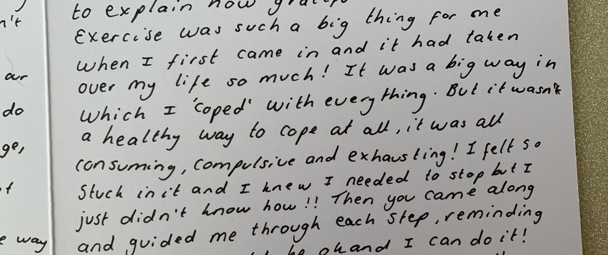 Exercise can become a really challenging part of someone’s eating disorder. It’s so important that Physiotherapists are given the opportunity to be part of MDT treatment, particularly in managing compulsive exercise @SuzanneRastrick @RachelWField @rcpsychEDFac @TracyDowling10