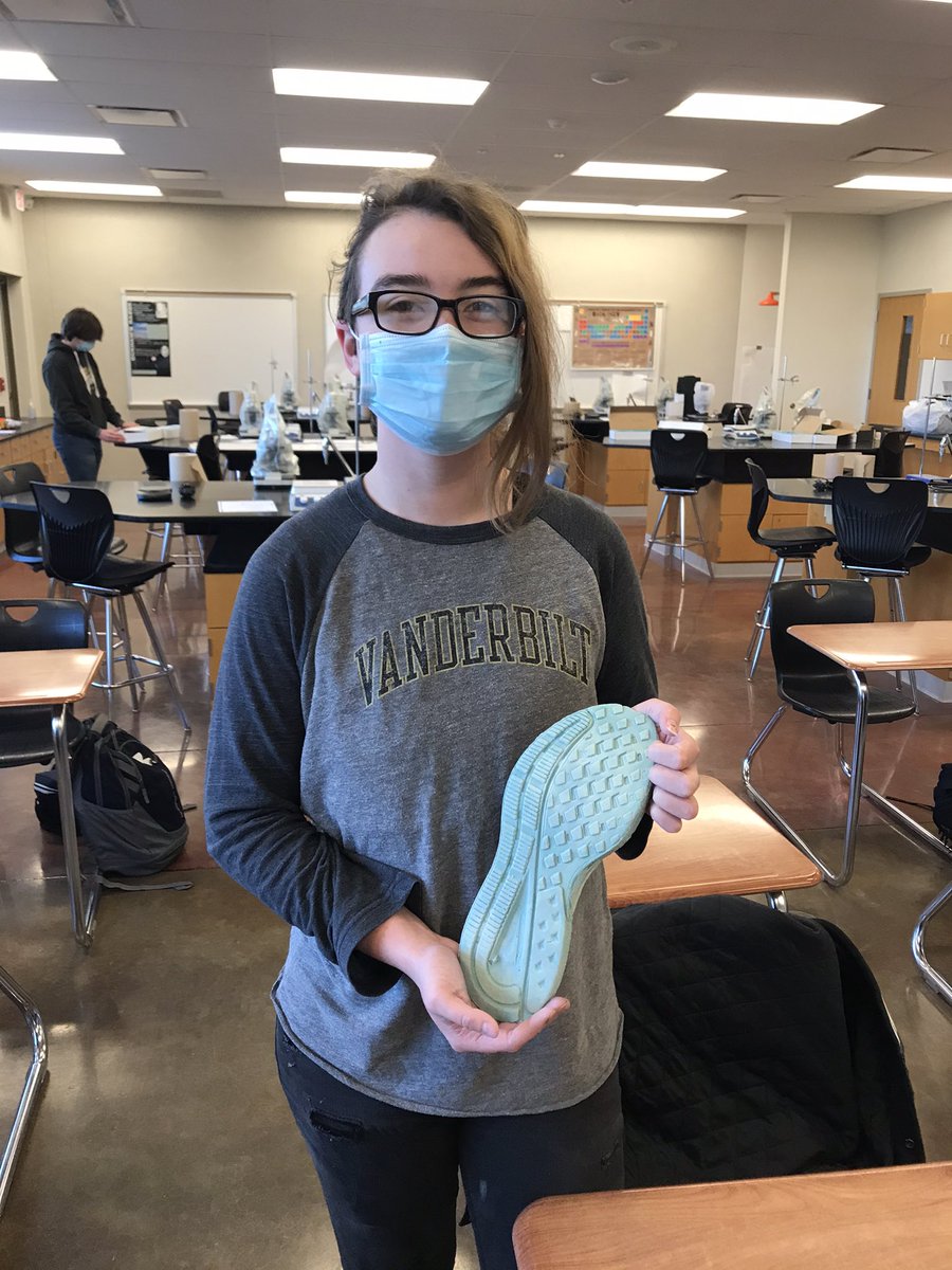 Students in biology 2 made shoe impressions of the crime scene. Hoping to wrap up the investigation soon. Students did fingerprinting, blood typing, hair analysis, and soon DNA analysis. #RBHSdetectives #redbud132