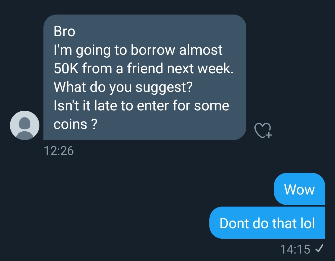 CryptoWizardd's tweet image. Best advice i can give u this friday...

RETWEET 

❌ dont borrow money to get into crypto
❌ dont invest blind into shitcoins
❌ dont lvrg trade
❌ dont chase pumps

👇👇👇 dont be this guy