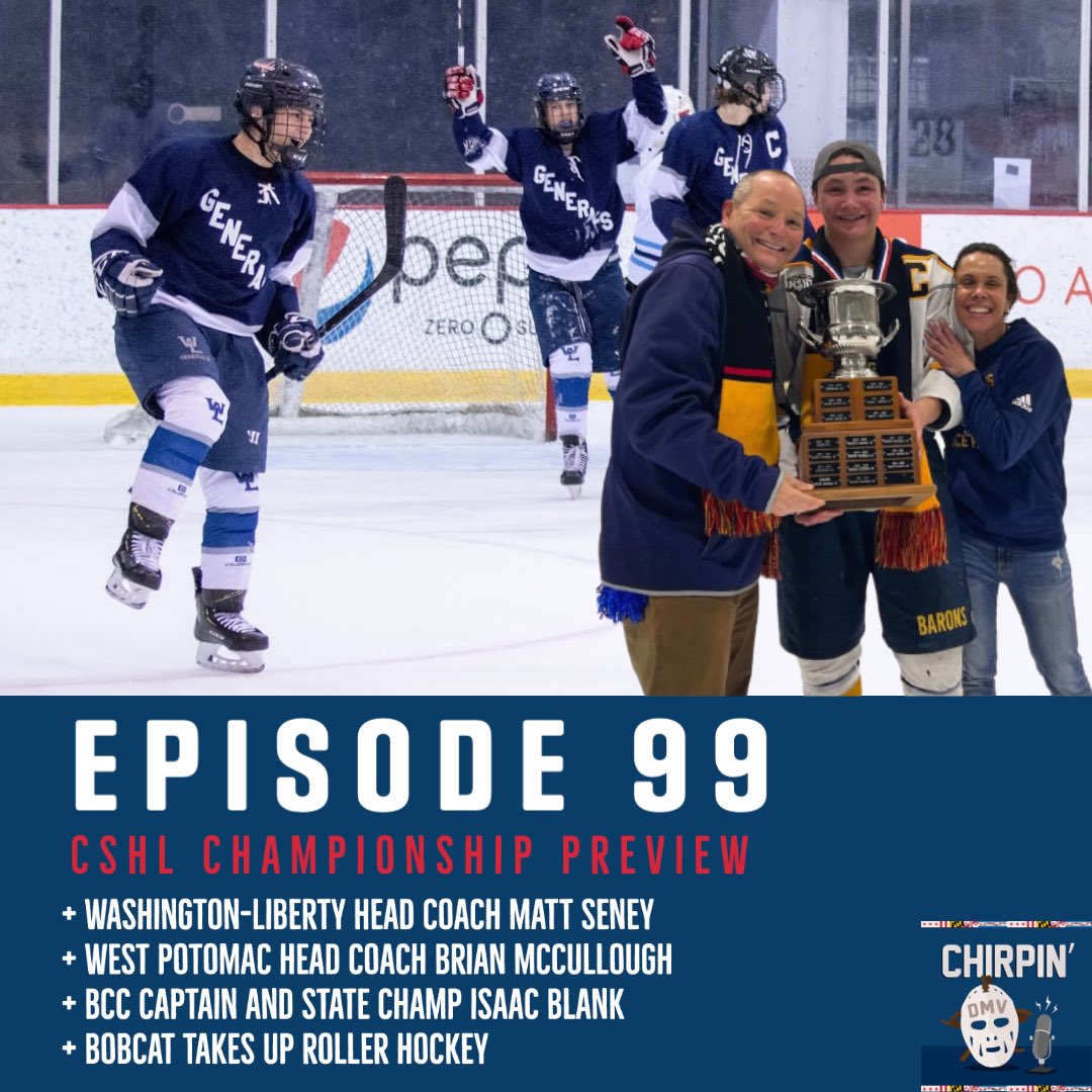 Chirpin’ DMV 🏒🎙 (@chirpindmv) on Twitter photo 🚨EPISODE 99🚨
It’s a <a href="/HockeyCSHL/">CSHL Hockey</a> championship game night and we’ve got you covered for tonight’s big game!
- Head coach Matt Seney from <a href="/WLhockey/">W-L Generals Hockey</a>
- <a href="/WestPoIceHockey/">WestPoHockey</a> head coach Brian McCullough
- <a href="/BaronsIceHockey/">BCC Ice Hockey</a> captain Isaac Blank
🎧 - linktr.ee/chirpindmv 🚨EPISODE 99🚨
It’s a <a href="/HockeyCSHL/">CSHL Hockey</a> championship game night and we’ve got you covered for tonight’s big game!
- Head coach Matt Seney from <a href="/WLhockey/">W-L Generals Hockey</a>
- <a href="/WestPoIceHockey/">WestPoHockey</a> head coach Brian McCullough
- <a href="/BaronsIceHockey/">BCC Ice Hockey</a> captain Isaac Blank
🎧 - linktr.ee/chirpindmv