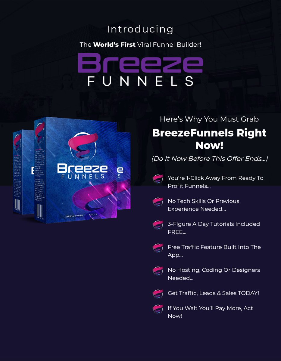 TWEETPRESSS's tweet image. The World’s First Viral Funnel Builder! With inbuilt traffic system

softtechhub.us/Breeze

#business #DigitalTransformation #digitalfunnels #funnels #DigitalMarketingServices #digitalmarketer #makesale #breeze #breezefunnels #Salesforce