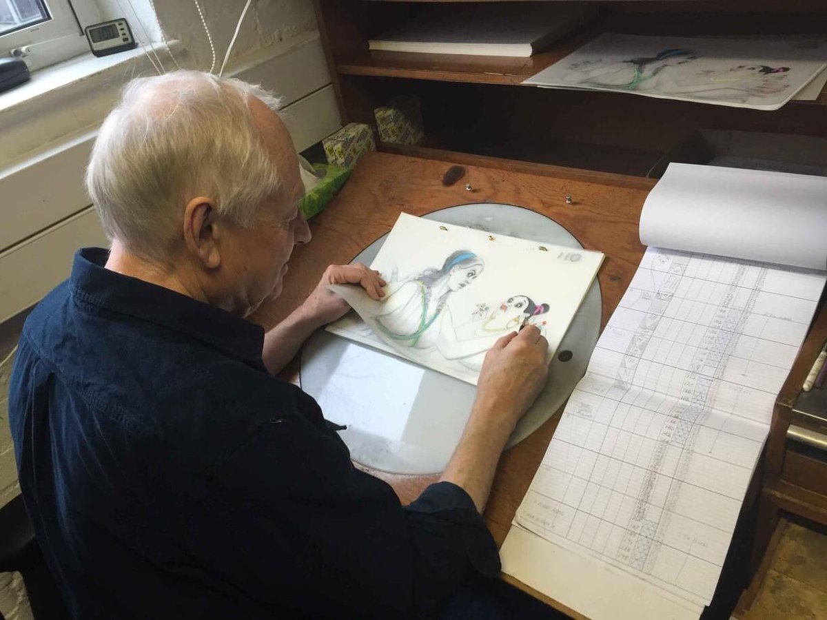 Happy birthday to master animator, artist, and teacher, <a href="/RWAnimator/">Richard Williams</a> , who would have been 88 years old today.  Here he is working on his last film, just weeks before his passing, at <a href="/aardman/">Aardman</a>.