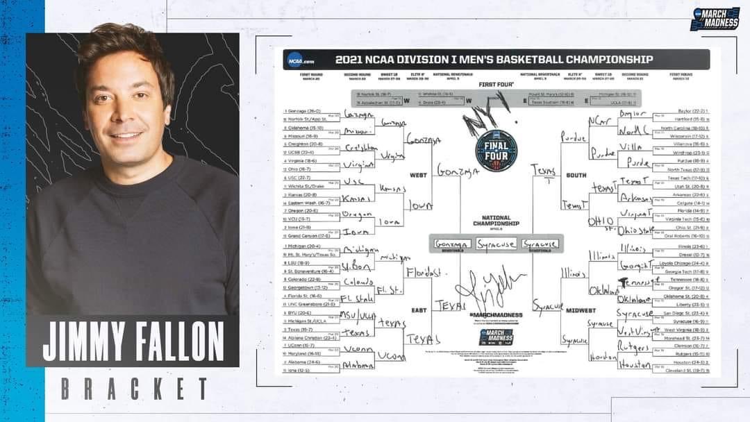 jamescurtin's tweet photo. My man @jimmyfallon needs an honorary degree NOW. And throw in 2 seats next to @AdamWeitsman. #greatfan #MarchMadness #Cuse https://t.co/5k8qKQcWvn