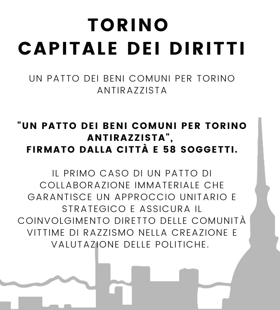 #Torino #antirazzista
Firmato il #PattodeiBeniComuni, unico in Italia, esempio e impegno per l'antirazzismo e la tutela dei diritti.

#Torinocittàdeidiritti #maipiùrazzismo 

<a href="/twitorino/">Città di Torino</a> <a href="/giustamarco/">Marco Giusta</a> <a href="/crasicap/">Luciano Scagliotti</a>